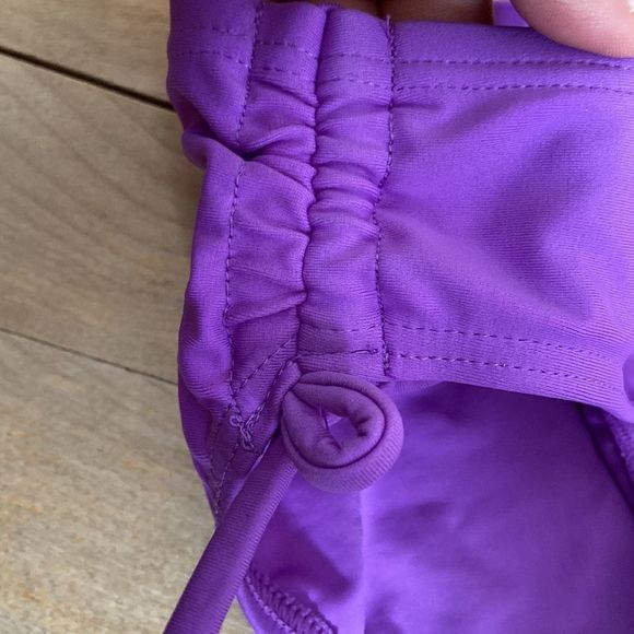 🌺 ZERO XPOSUR Purple Ruched Tie Swim Bottoms - Picture 3 of 5